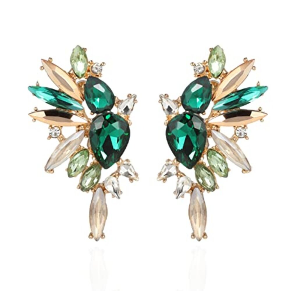 Vintage Rhinestone Statement Earrings for Women